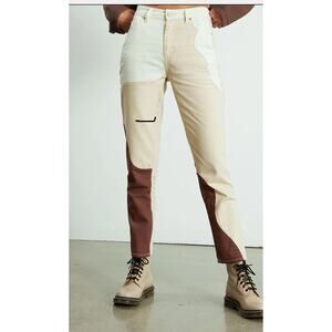 PacSun Eco Tan & Brown Paneled Mom Jeans Size 26 Neutral EUC